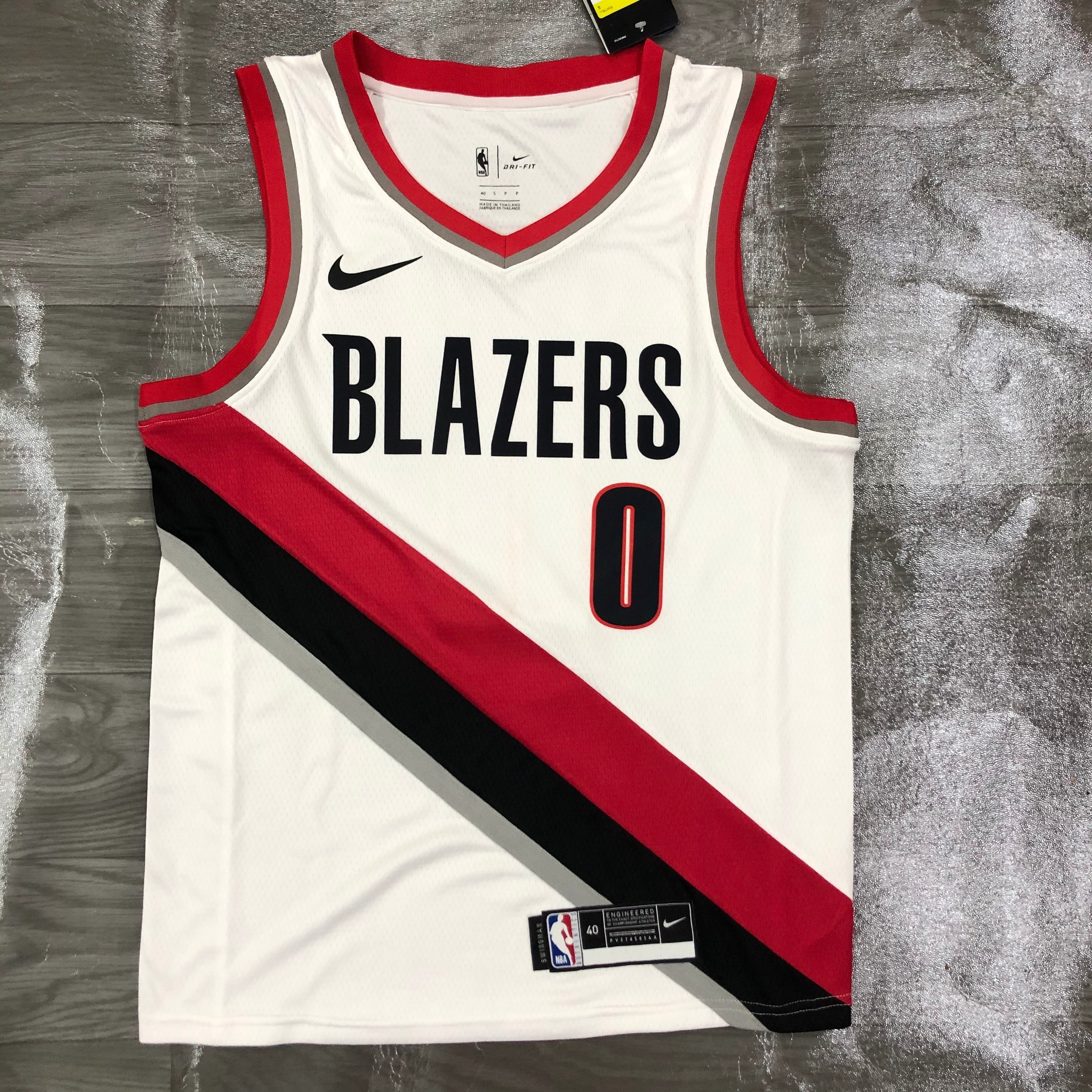 Portland Trail Blazers Home #0 Damian Lillard (2020-21)